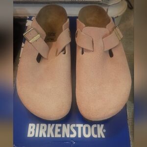 Birkenstock Boston Light Rose Suede Shoes